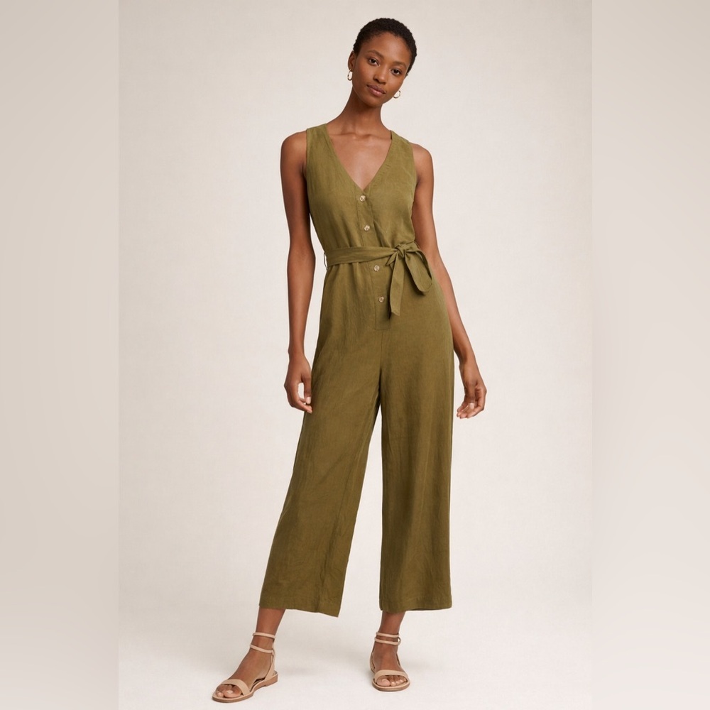 Anthropologie First Monday Green Pant Jumpsuit Size Small
